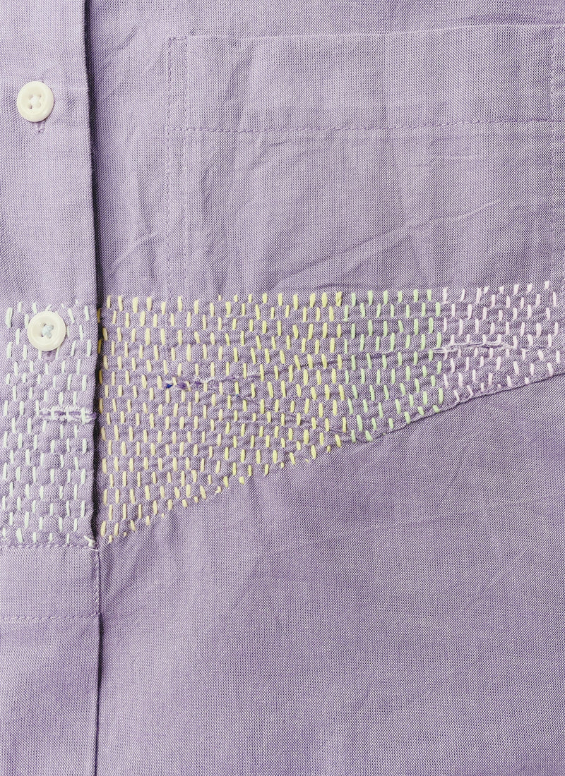 Renewed Cotton Oxford Shirt Size 10 (015) | Lilac