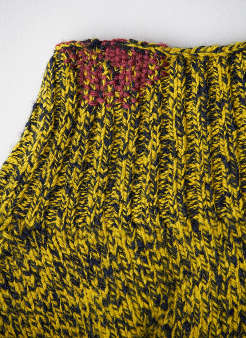Renewed Slubby Wool Marl Sweater Size S (121) | Tumeric/Black Marl