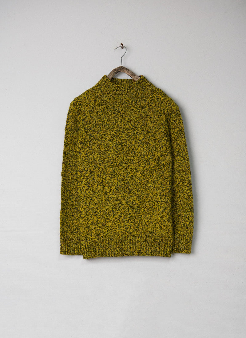 Renewed Slubby Wool Marl Sweater Size S (121) | Tumeric/Black Marl