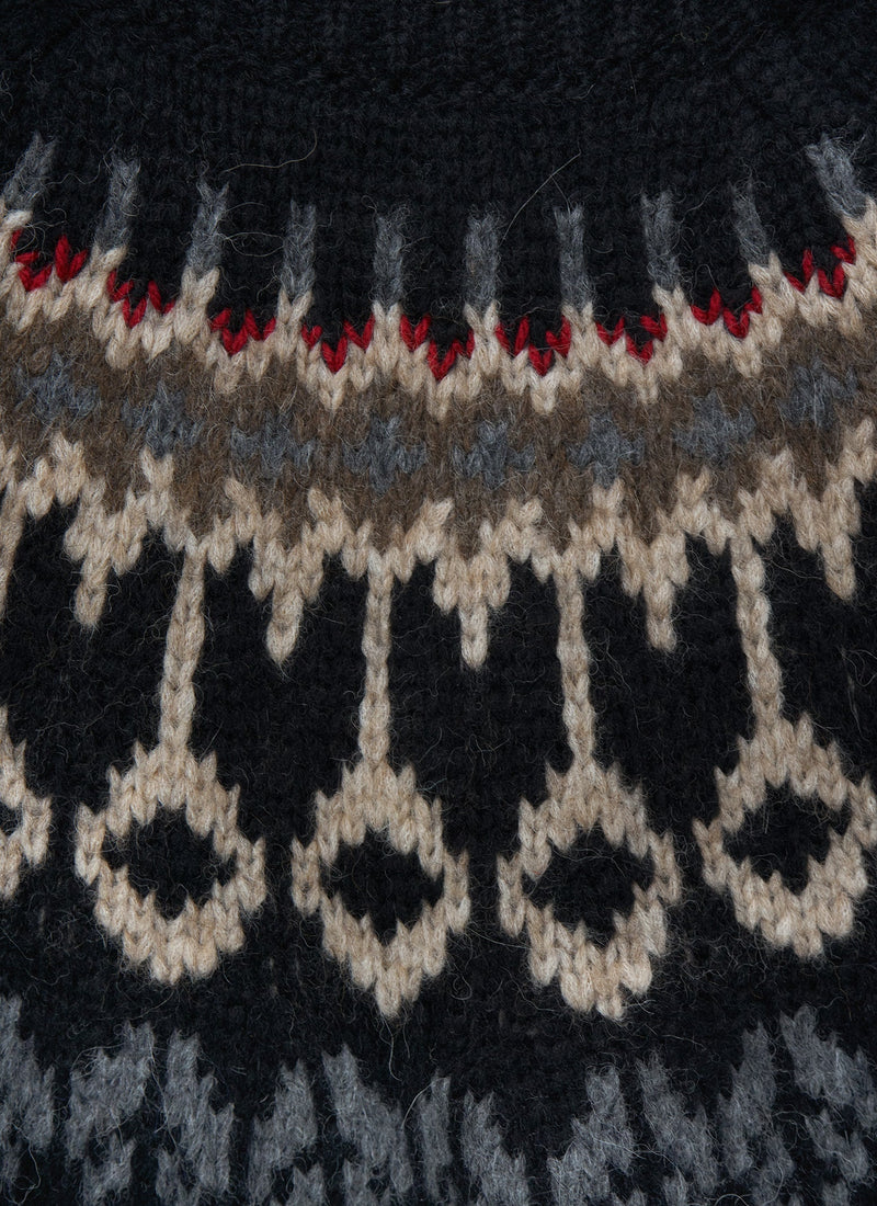 Renewed Fair Isle Sweater Size M (110) | Black Multi