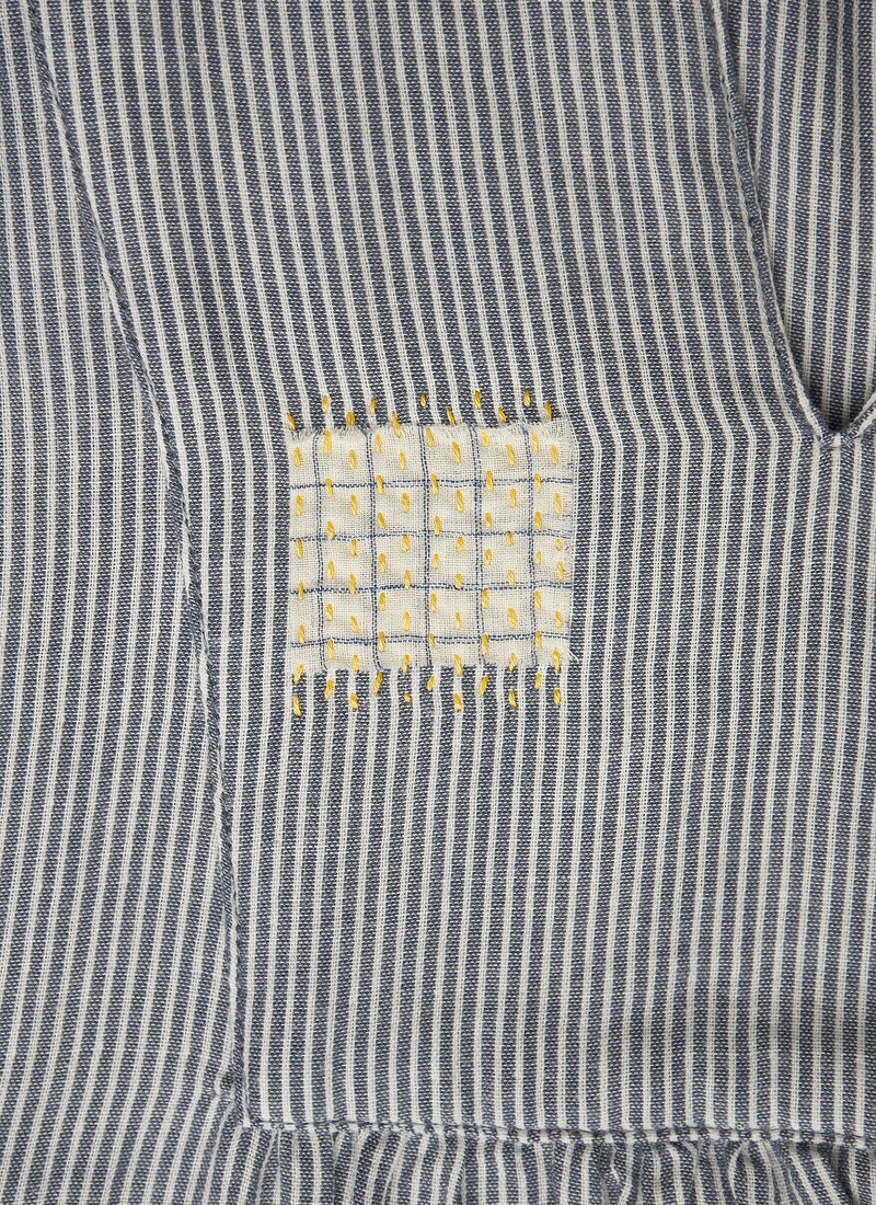 Renewed Stripe Cotton Dhuggie Size L (04) | Chambray/White