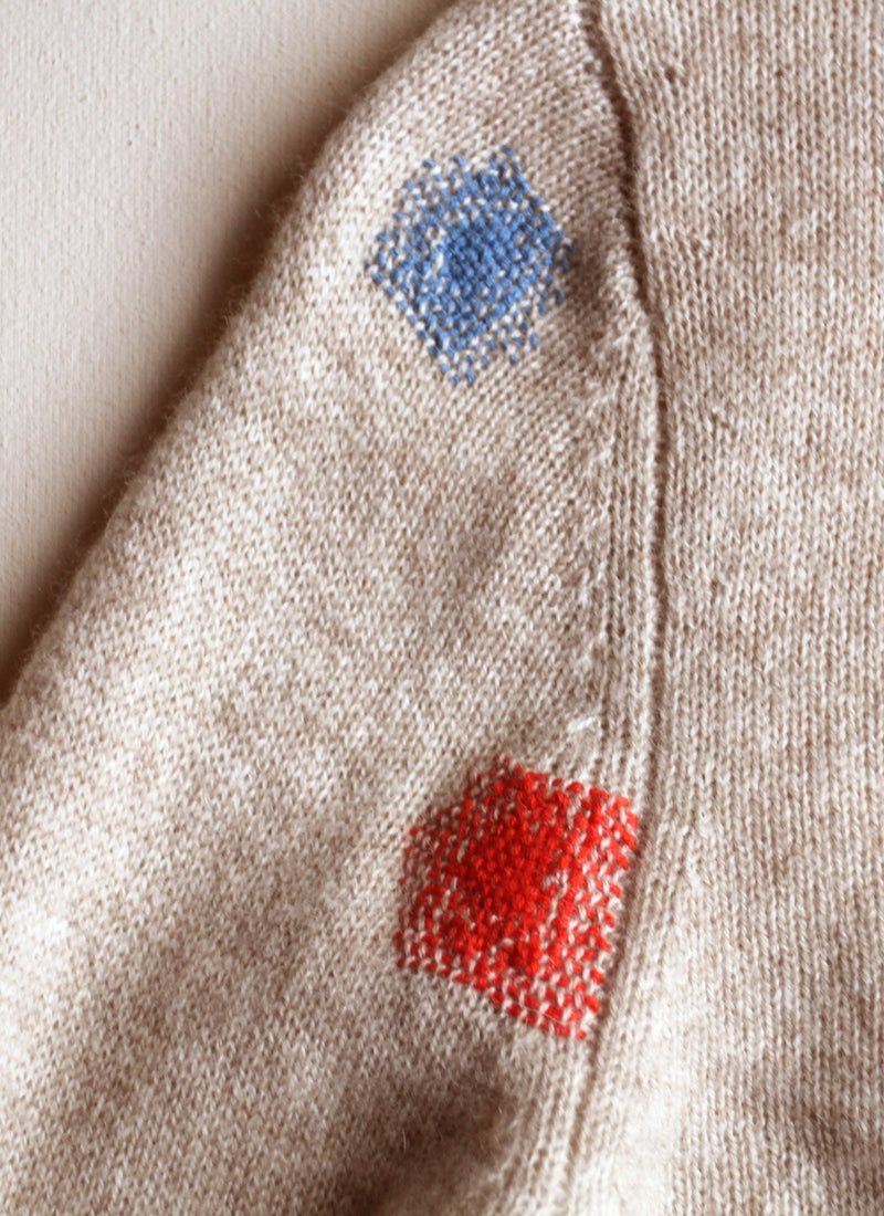 Renewed Wool Cashmere Neat Crew Sweater Size S | Oat
