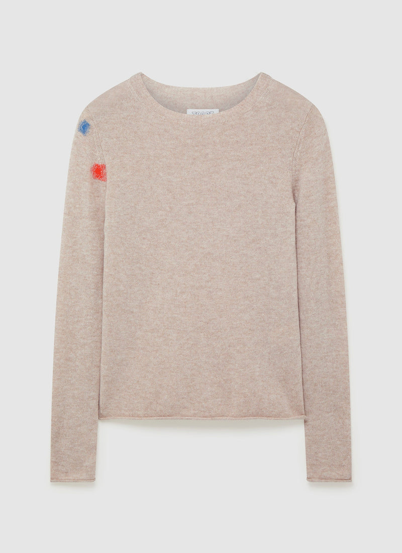 Renewed Wool Cashmere Neat Crew Sweater Size S | Oat