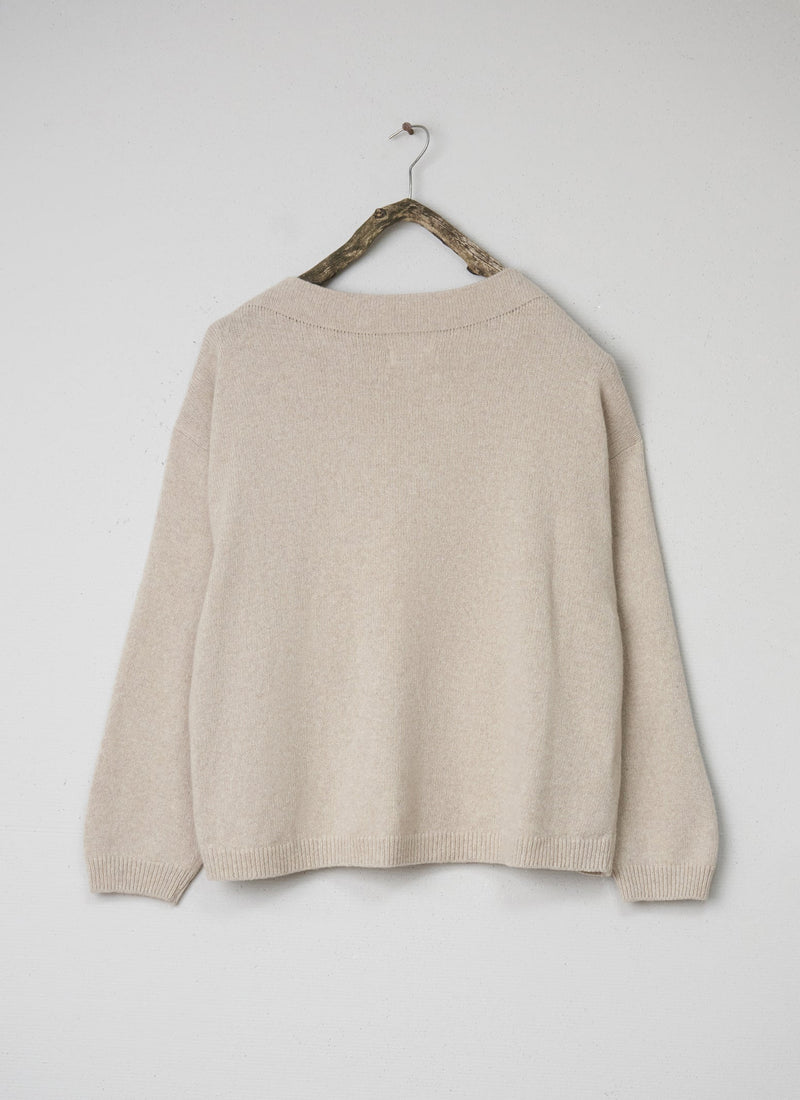 Renewed Recycled Cashmere Sweater Size L (124) | Oat