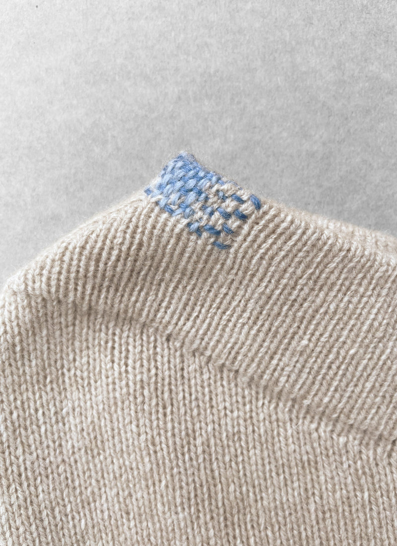 Renewed Recycled Cashmere Sweater Size L (124) | Oat