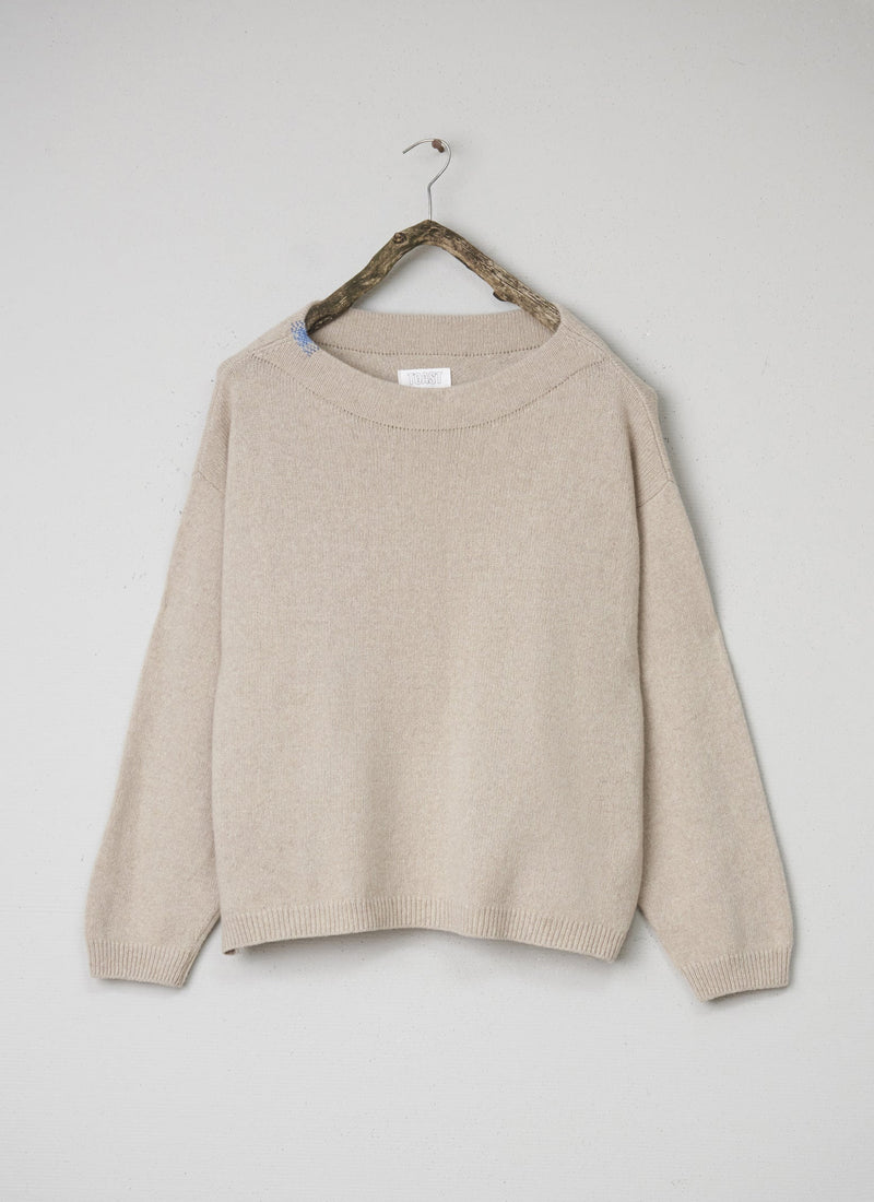 Renewed Recycled Cashmere Sweater Size L (124) | Oat