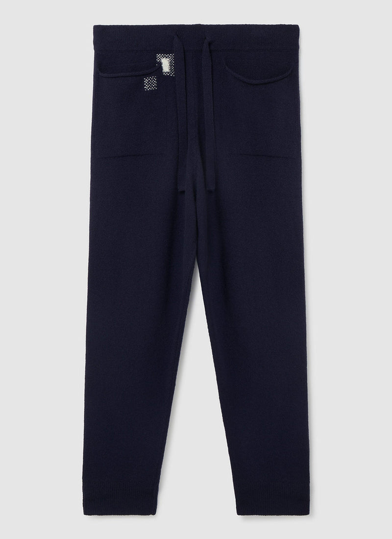Renewed Recycled Cashmere Trousers Size M | Navy