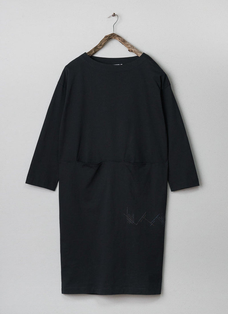 Renewed Soft Cotton Jersey Dress Size S (084) | Slate