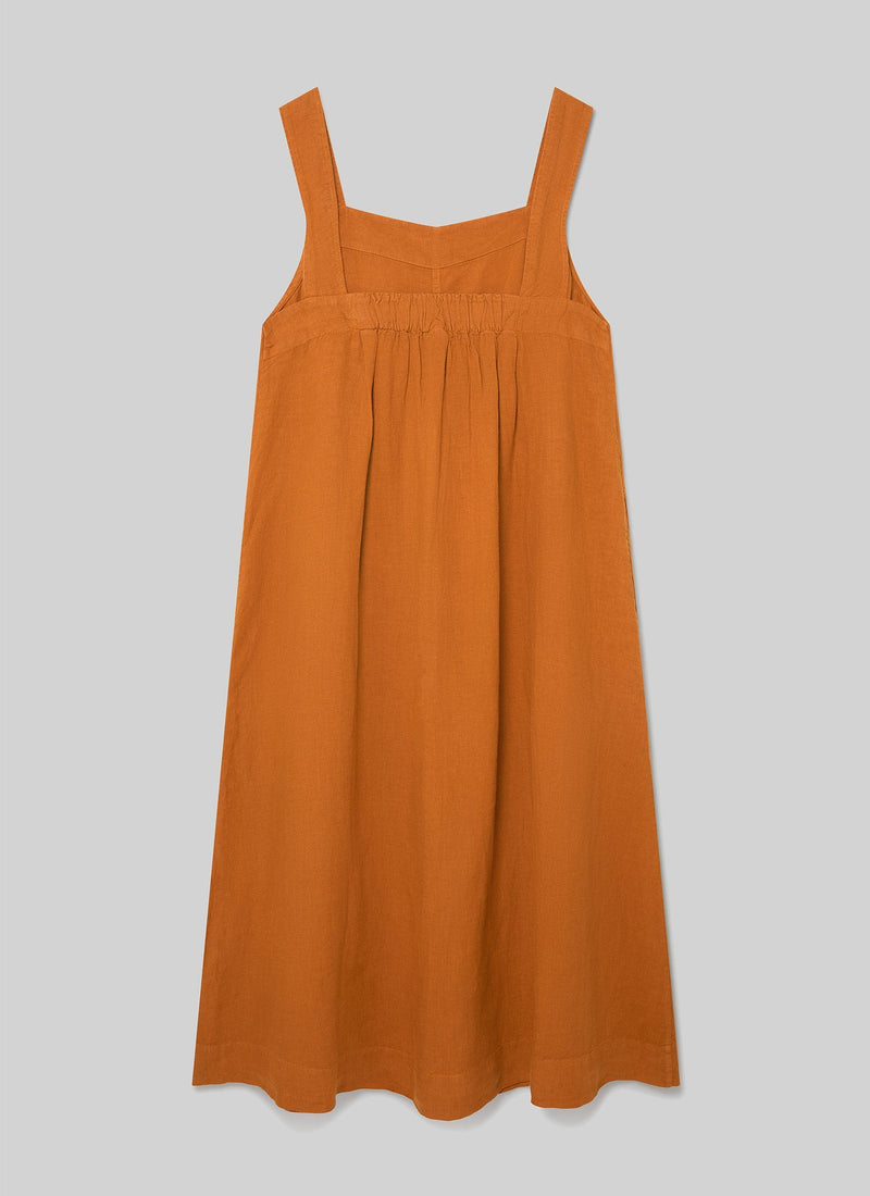 Renewed Garment Dyed Linen Sun Dress Size XL | Copper