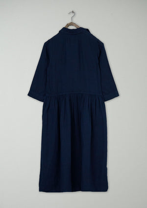 Renewed Garment Dyed Linen Shirt Dress Size XS (114) | Midnight