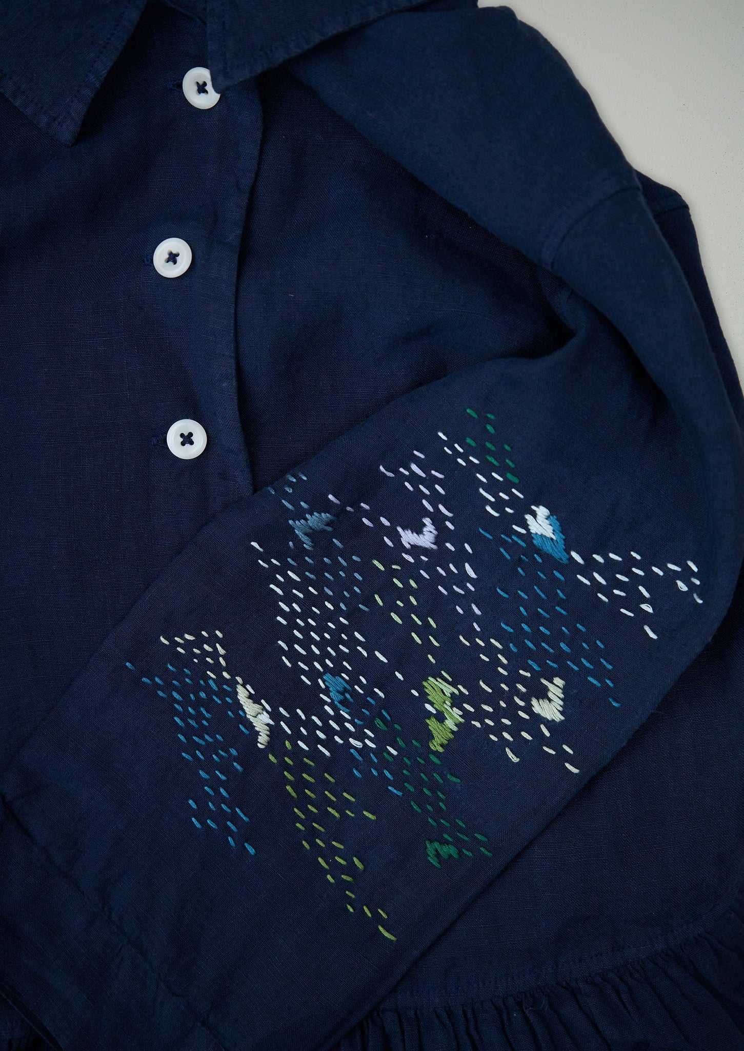 Renewed Garment Dyed Linen Shirt Dress Size XS (114) | Midnight