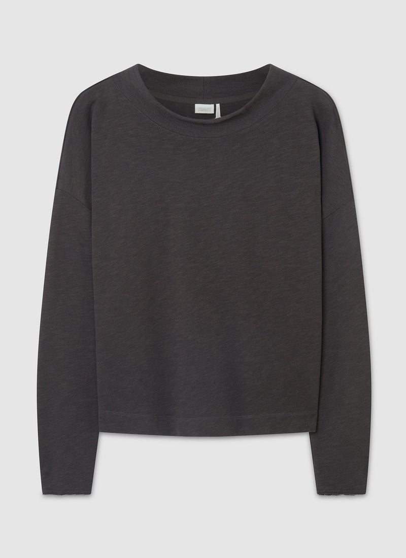 Renewed Loop Back Jersey Easy Sweater Size L | Charcoal
