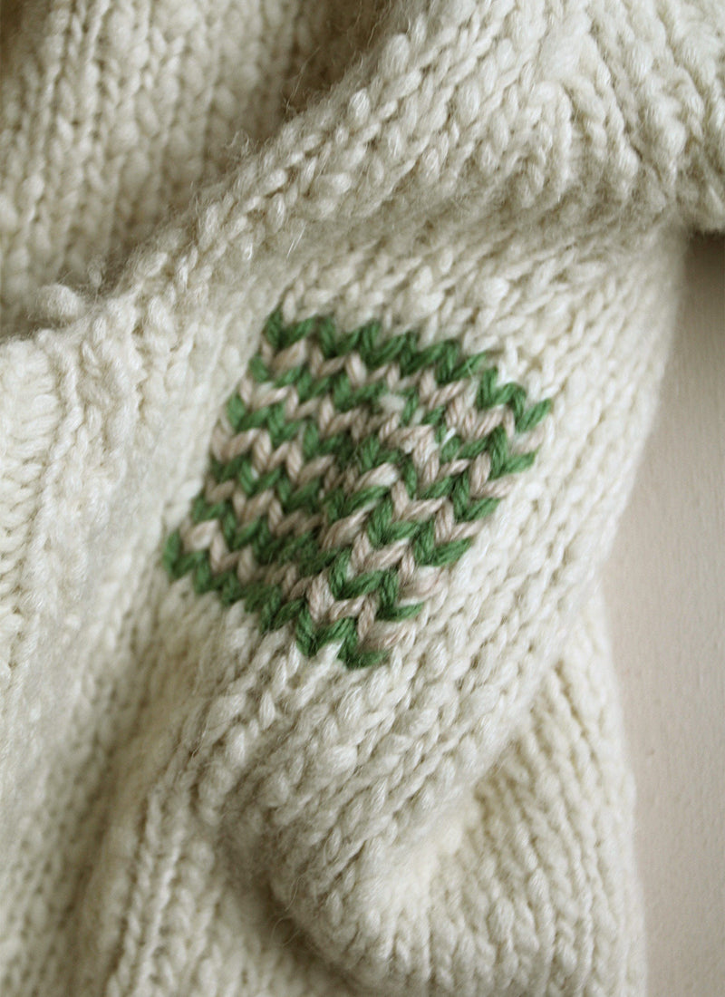 Renewed Patch Pocket Slub Sweater Size XS | Ecru