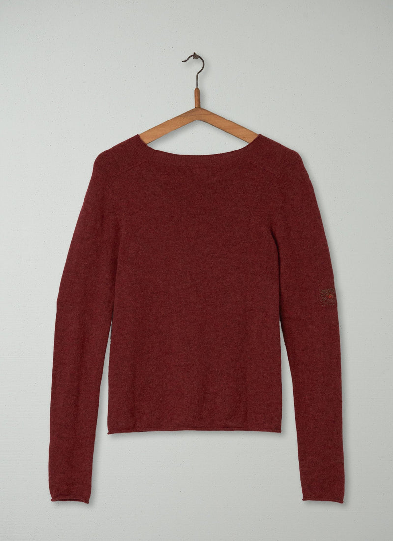 Renewed Wool Cashmere Neat Sweater Size S (135) | Russet