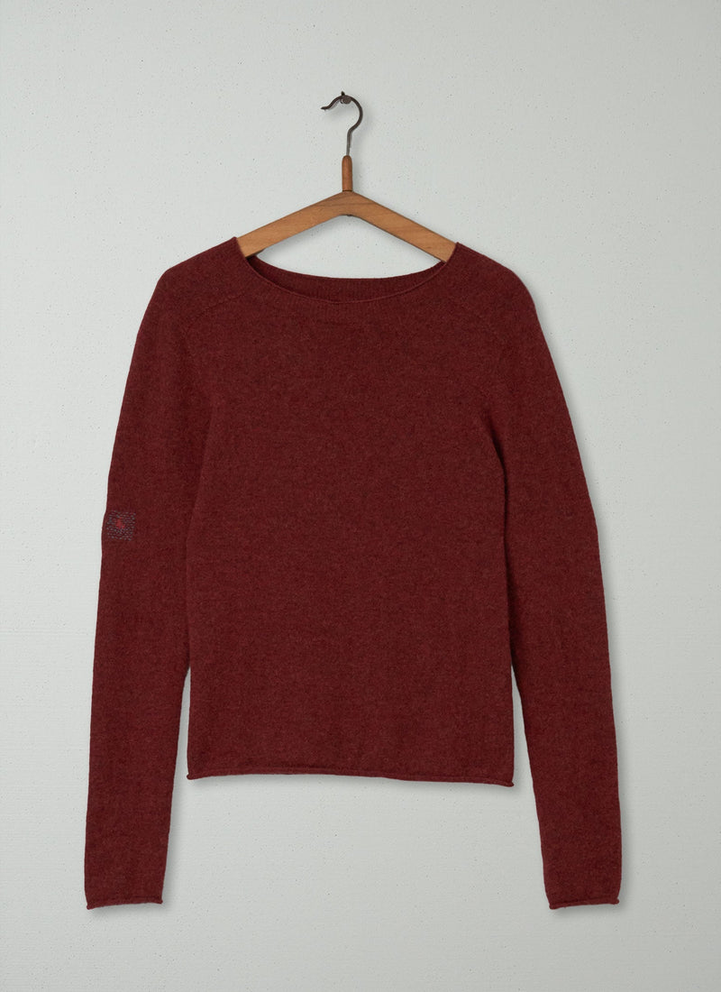 Renewed Wool Cashmere Neat Sweater Size S (135) | Russet