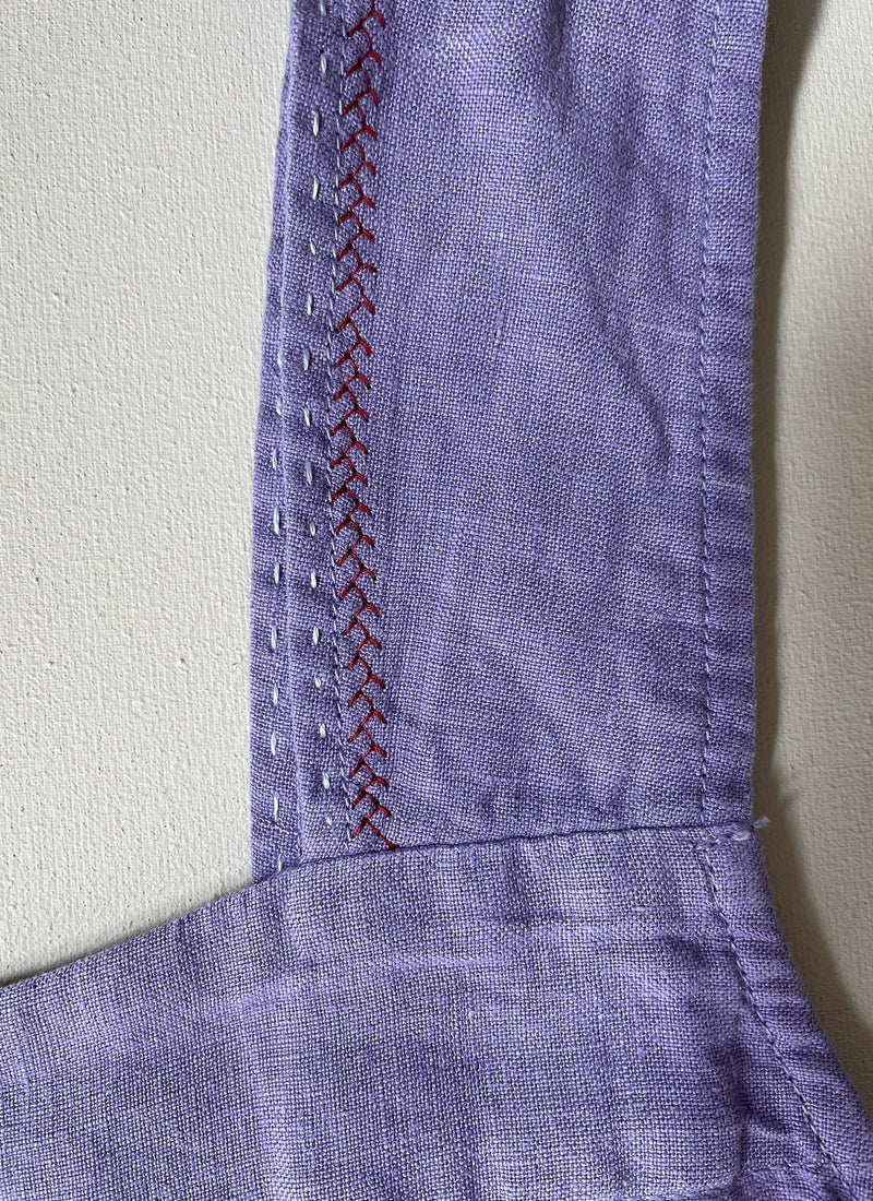 Renewed Garment Dyed Linen Sun Dress Size S | Lilac Blue