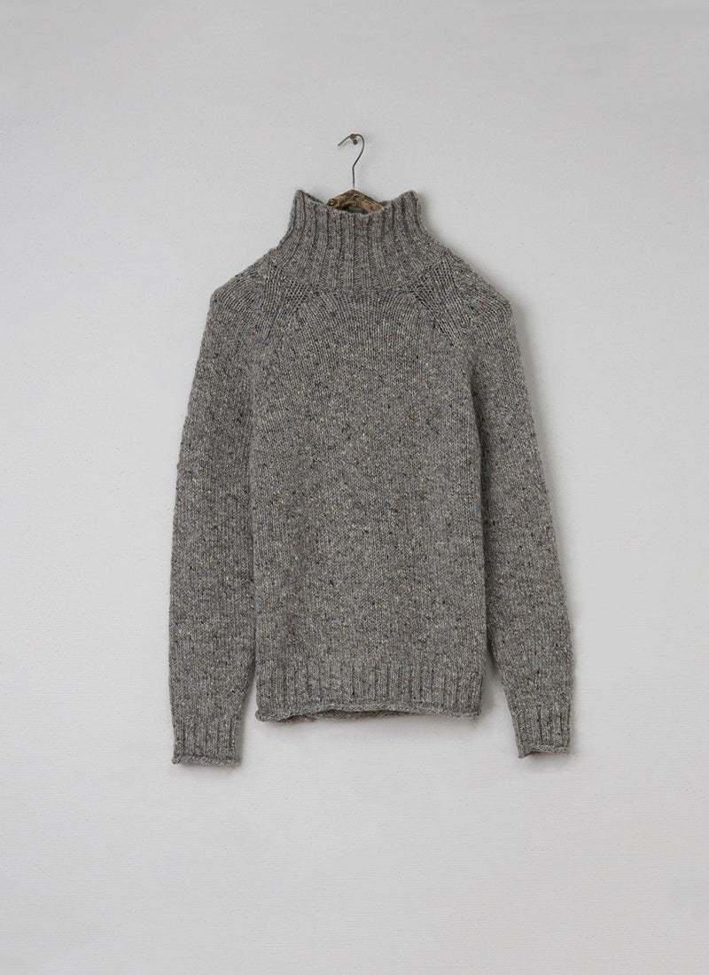 Renewed Donegal Roll Neck Sweater Size M (003) | Smoke