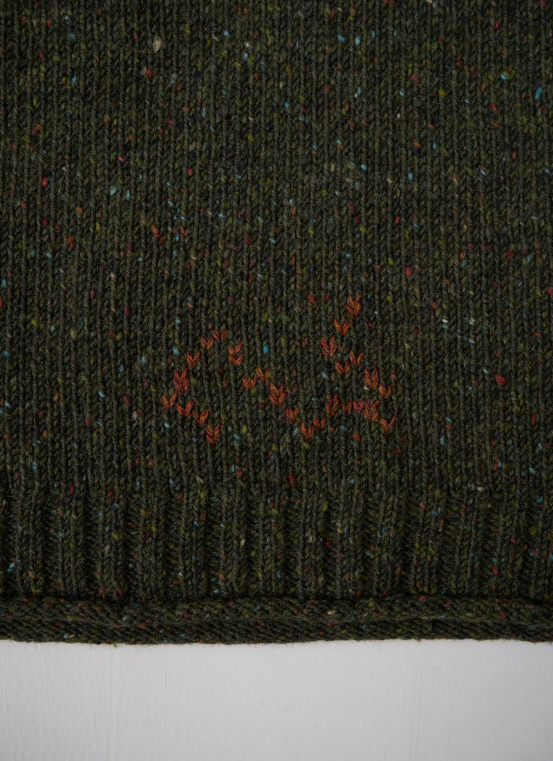Renewed Mens Donegal Roll Neck Sweater Size M (004) | Khaki