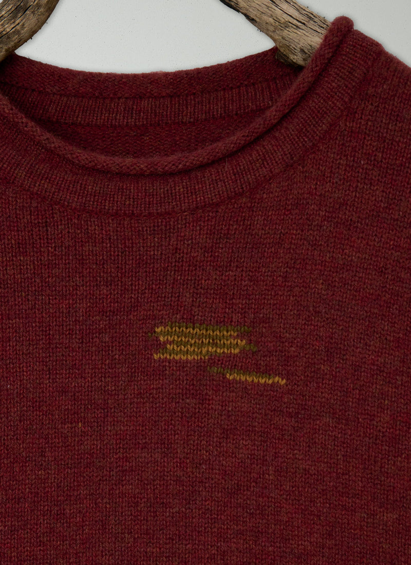 Renewed Crew Neck Wool Cashmere Sweater Size M (08) | Russet