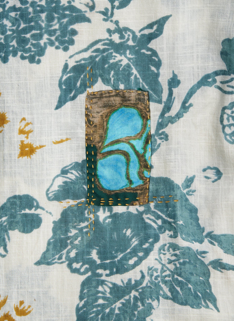 Renewed Cluster Print PJs Size S (003) | Ecru/Dusted Turquoise
