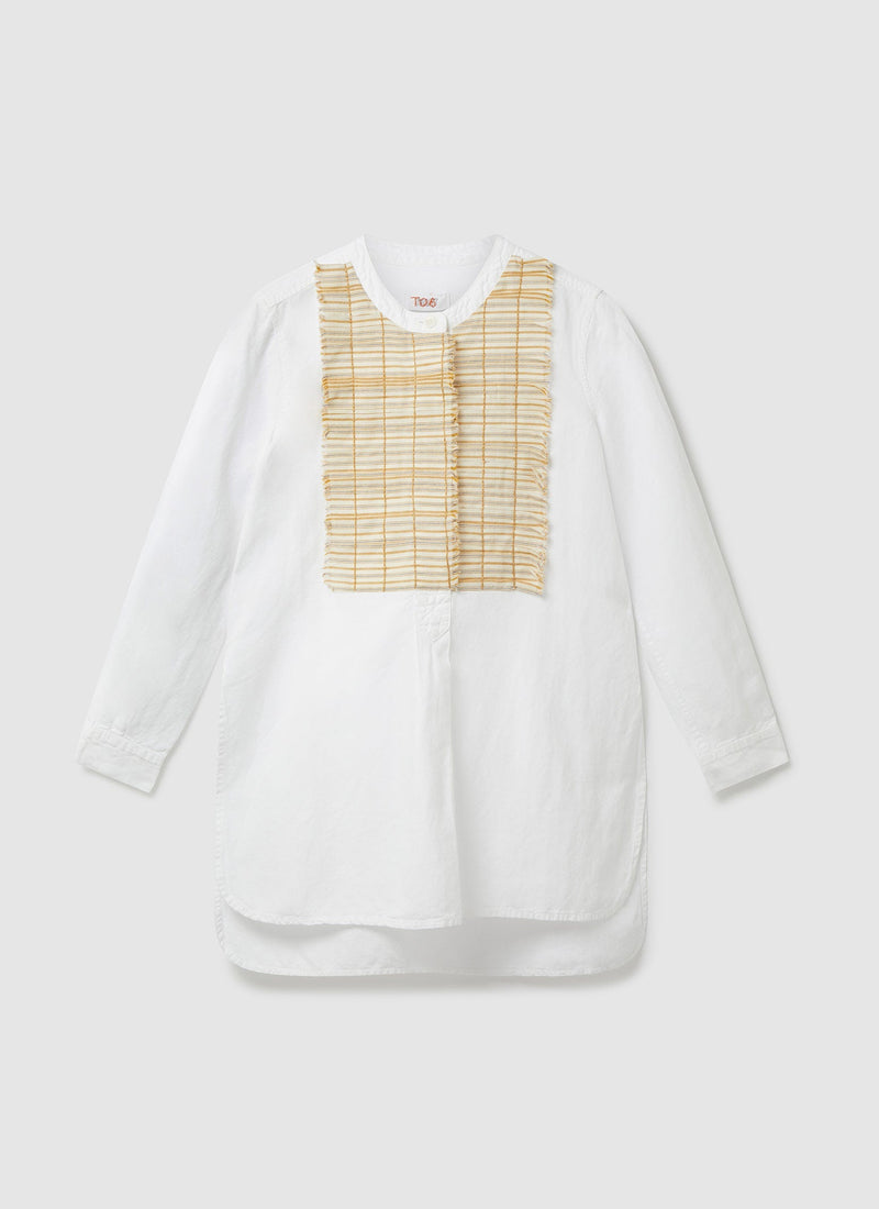 Renewed Tom of Holland Half Placket Cotton Shirt Size 6 | Ecru