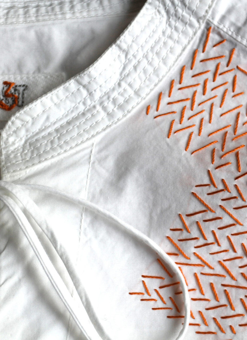 Renewed Tom of Holland Tie Neck Cotton Shirt Size S | Ecru