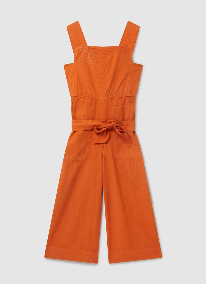 Renewed Cotton Linen Poplin Jumpsuit Size 10 | Spice