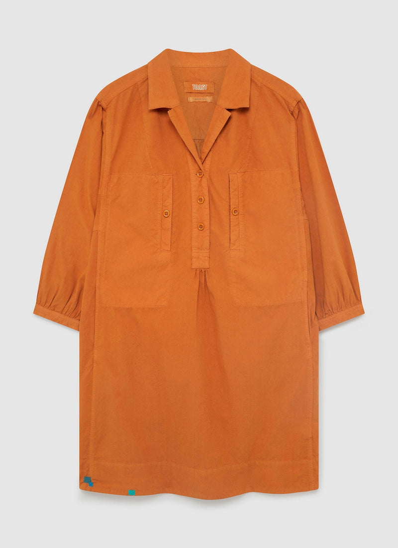 Renewed Cotton Linen Smock Dress Size M | Spice