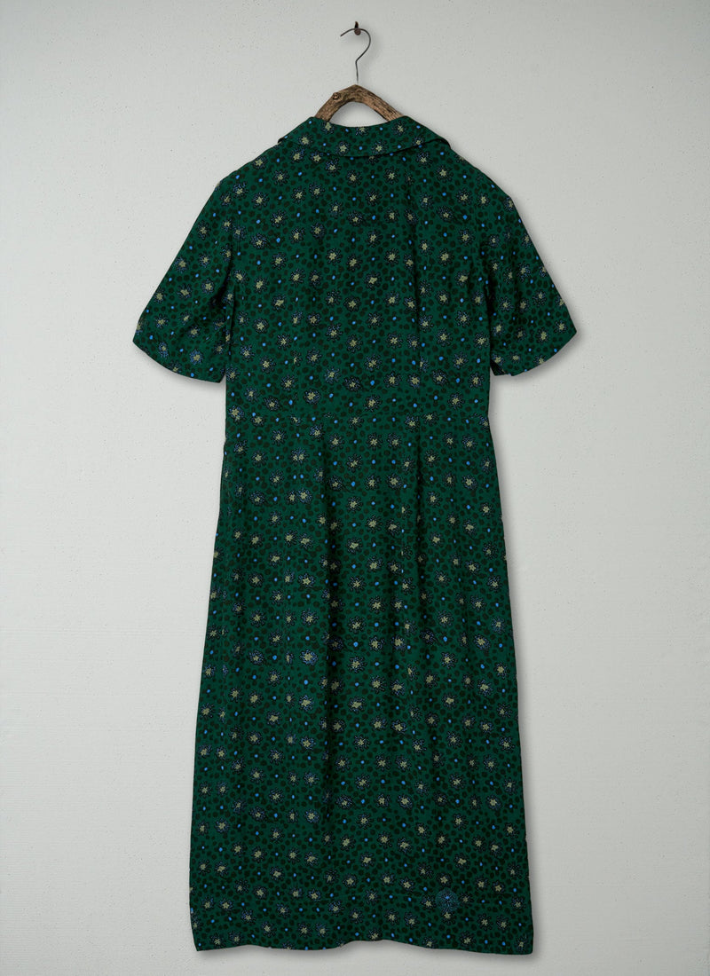 Renewed Dotty Print Crepe Shirt Dress Size 6 (90) | Posy Green