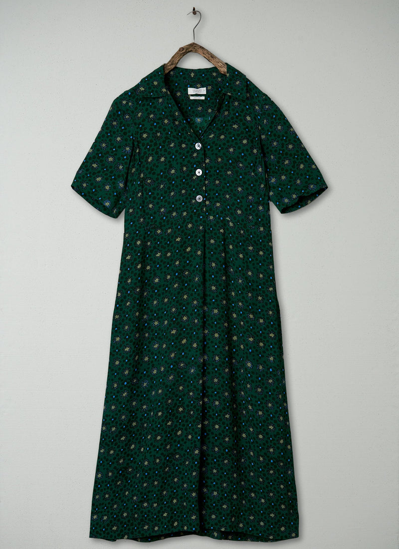 Renewed Dotty Print Crepe Shirt Dress Size 6 (90) | Posy Green