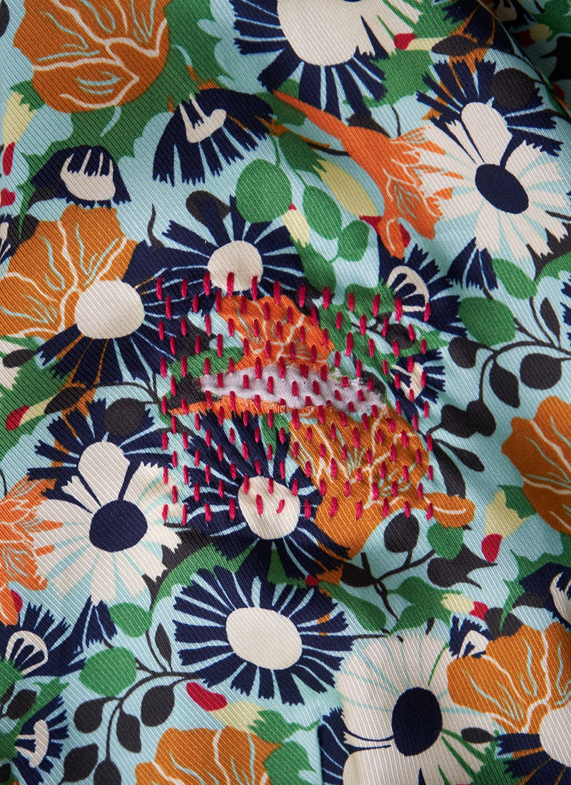 Renewed Trailing Nasturtium Print Dress Size 8 (96) | Garden Green