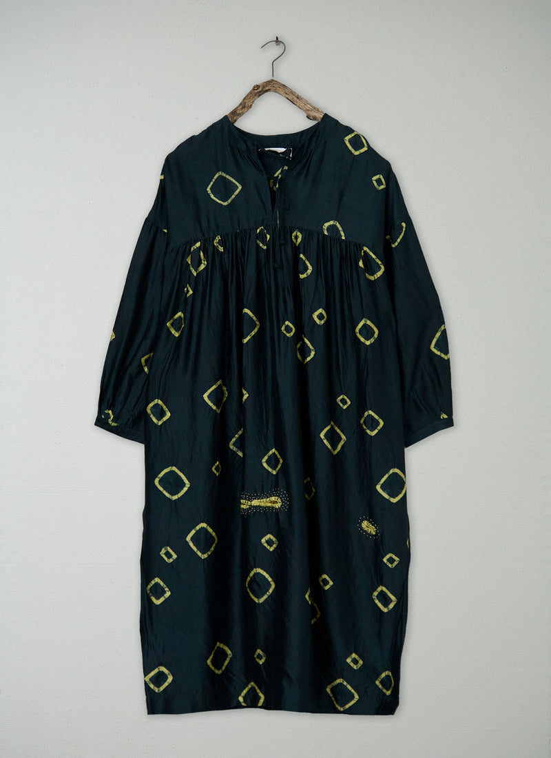 Renewed Hand Shibori Silk Dress XS (115) | Multi