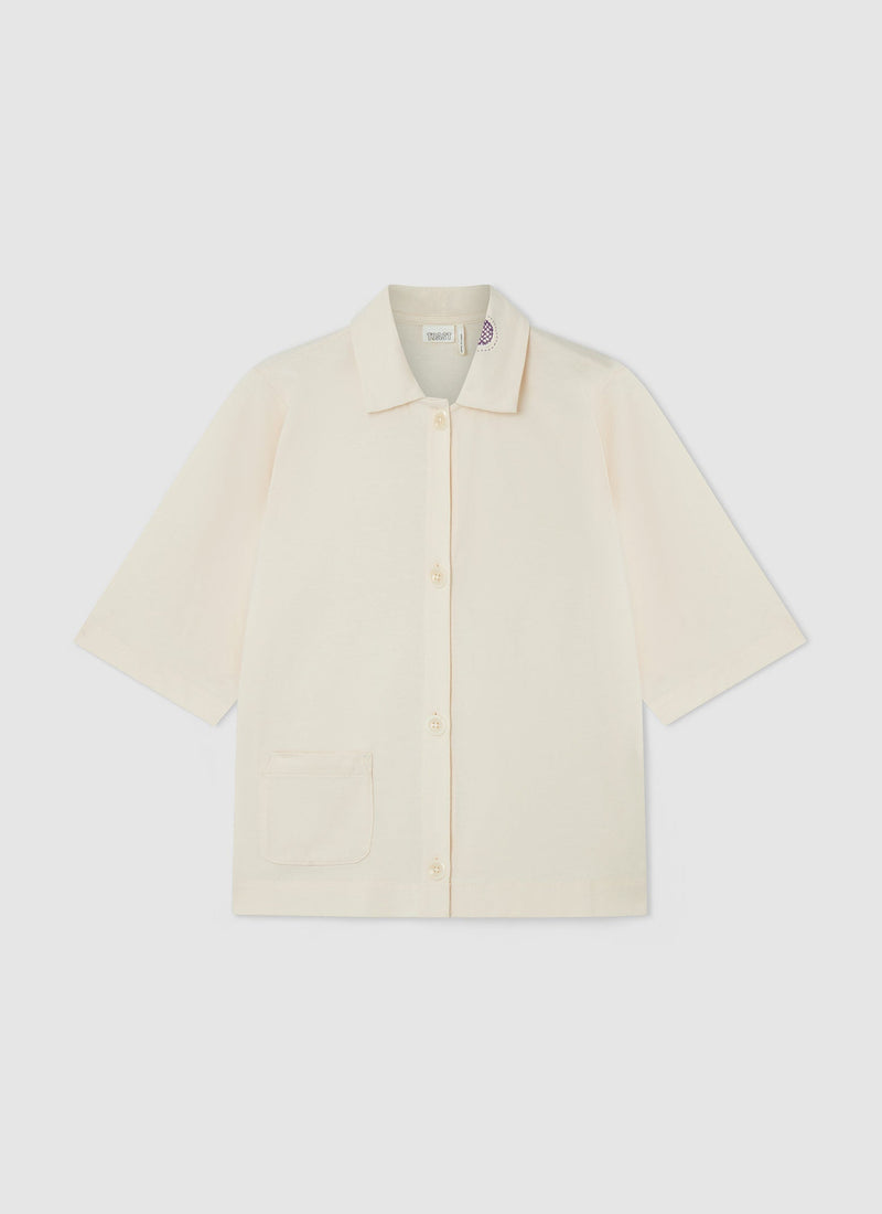 Renewed Organic Cotton Jersey Shirt Size S | Ecru