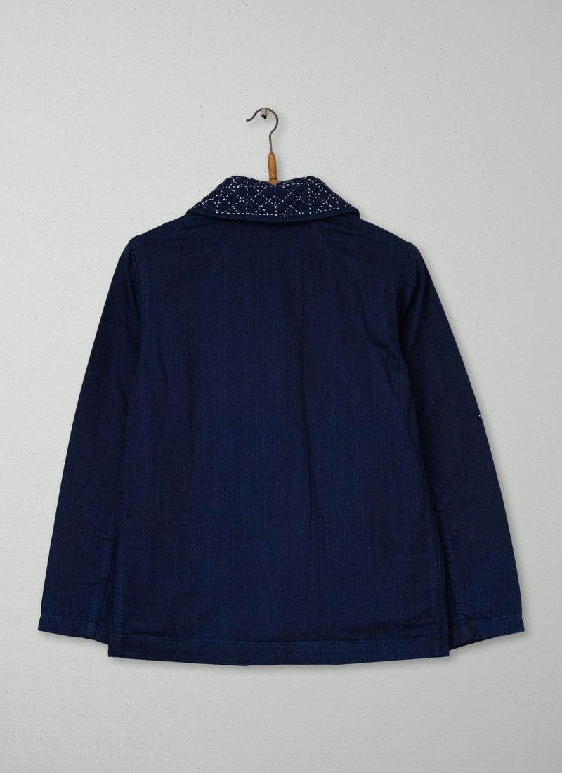 Renewed Faced Indigo Duffle Jacket Size XS (016) | Indigo
