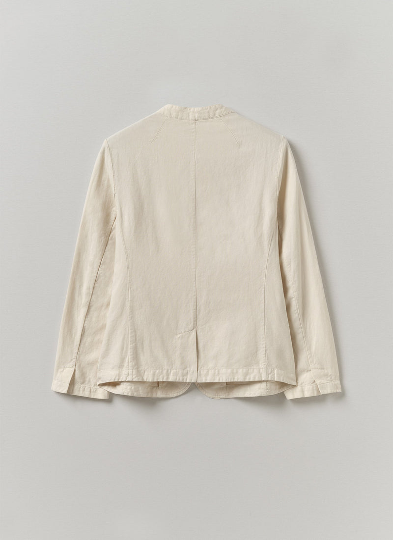 Renewed Cotton Linen Neat Jacket by Meta Struycken Size 6 (14) | Parchment