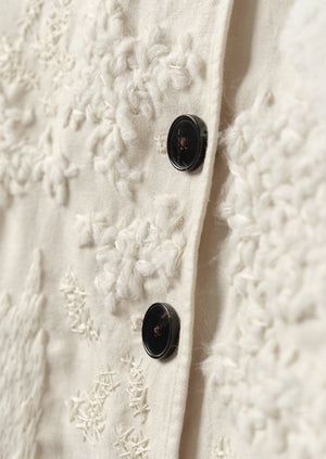 Renewed Cotton Linen Neat Jacket by Meta Struycken Size 10 (11) | Parchment