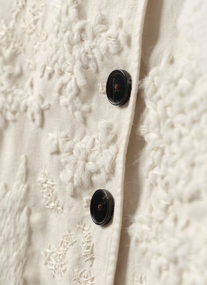 Renewed Cotton Linen Neat Jacket by Meta Struycken Size 6 (14) | Parchment