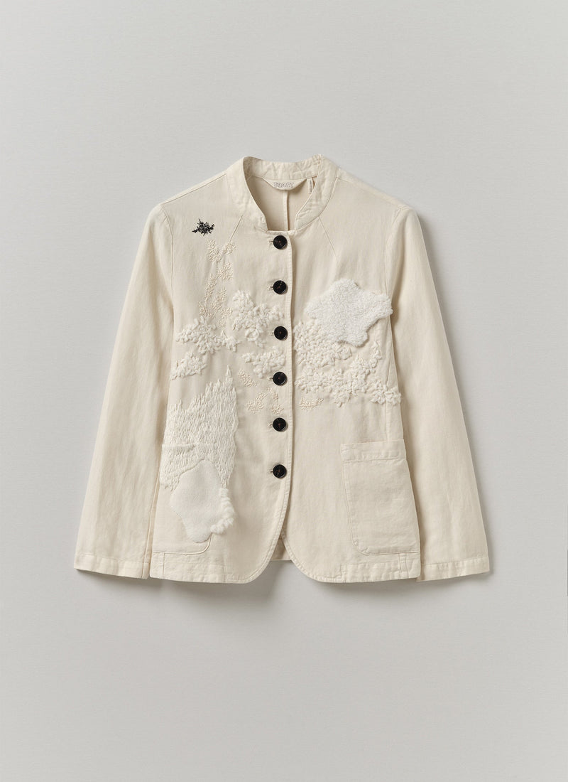 Renewed Cotton Linen Neat Jacket by Meta Struycken Size 6 (14) | Parchment