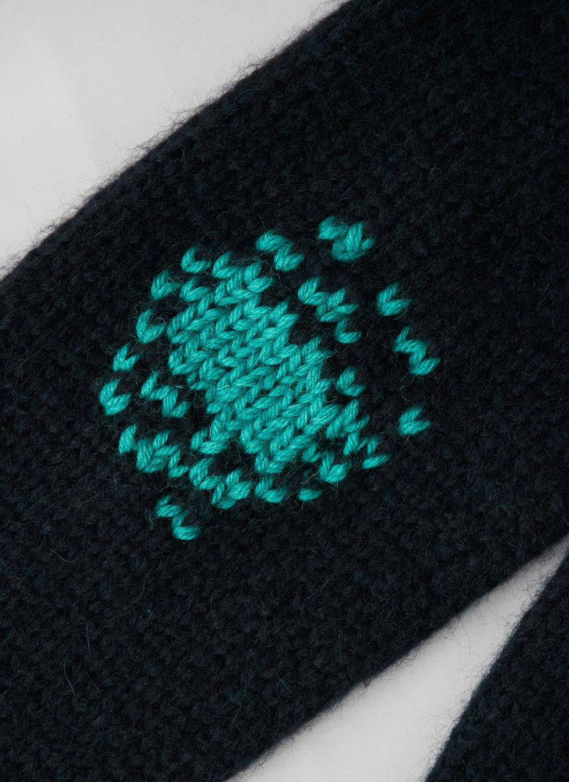 Renewed Alpaca Yoke Sweater size M (009) | Green Multi