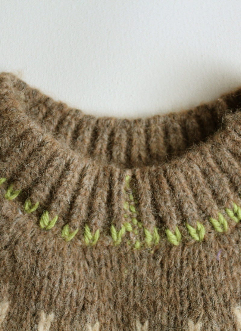 Renewed Lofty Jacquard Yoke Sweater Size S | Fawn Multi