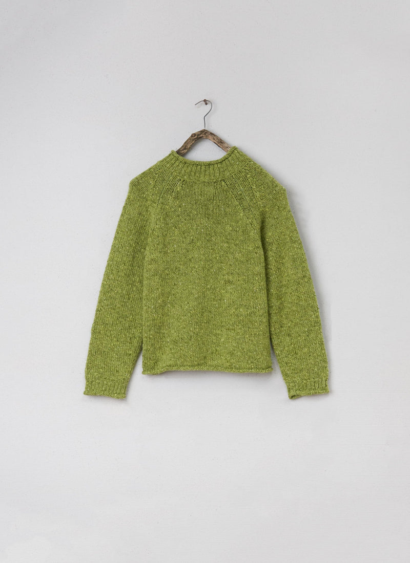 Renewed Donegal Wool Easy Sweater Size M (115) | Lime