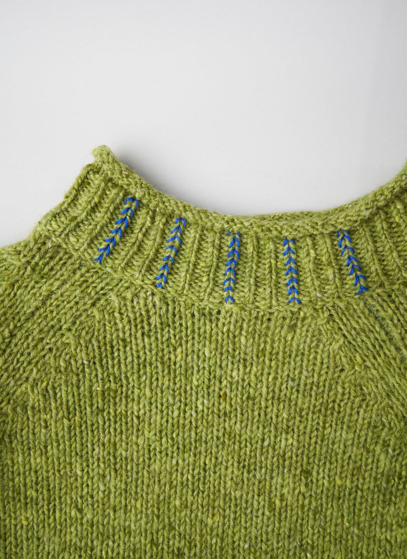 Renewed Donegal Wool Easy Sweater Size M (115) | Lime