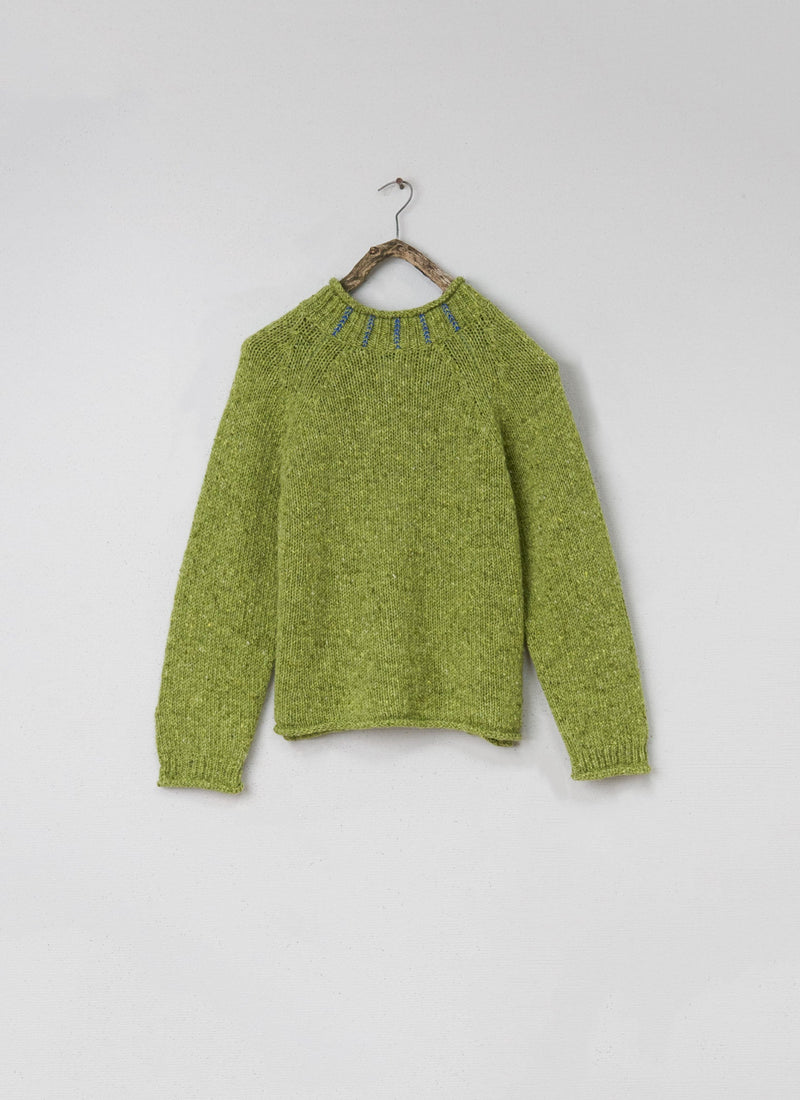 Renewed Donegal Wool Easy Sweater Size M (115) | Lime