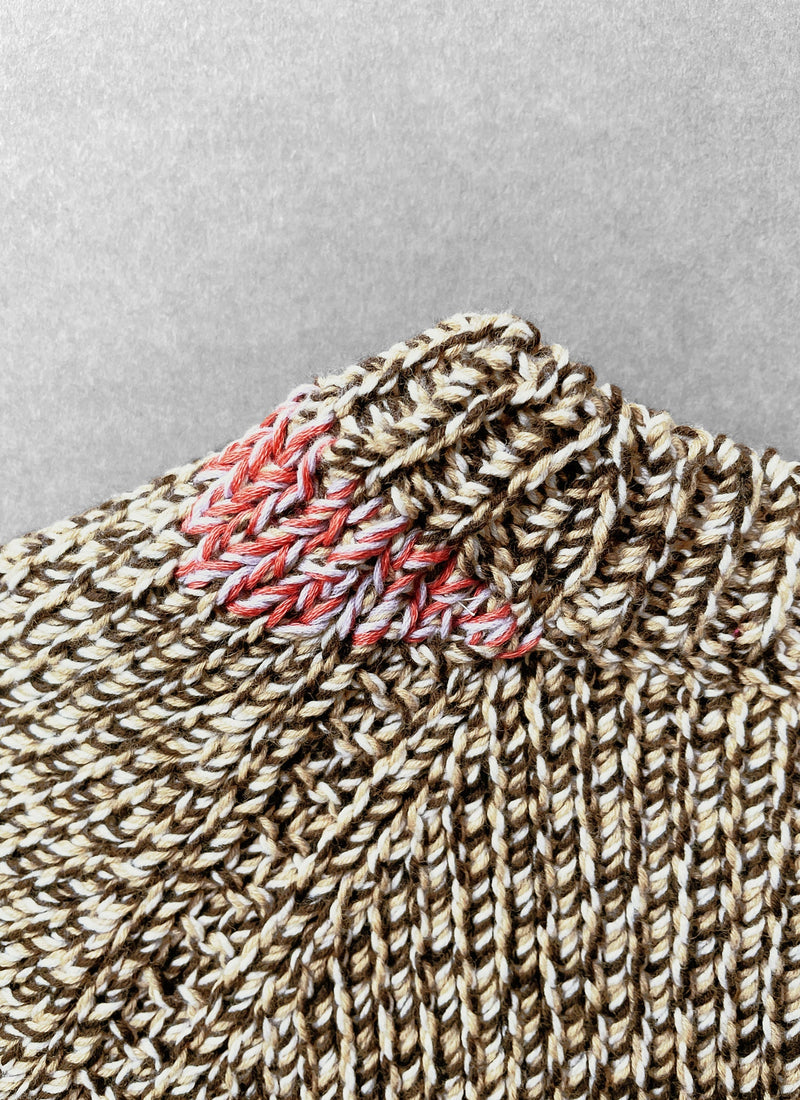 Renewed Cotton Merino Marl Sweater Size L (113) | Ecru Marl