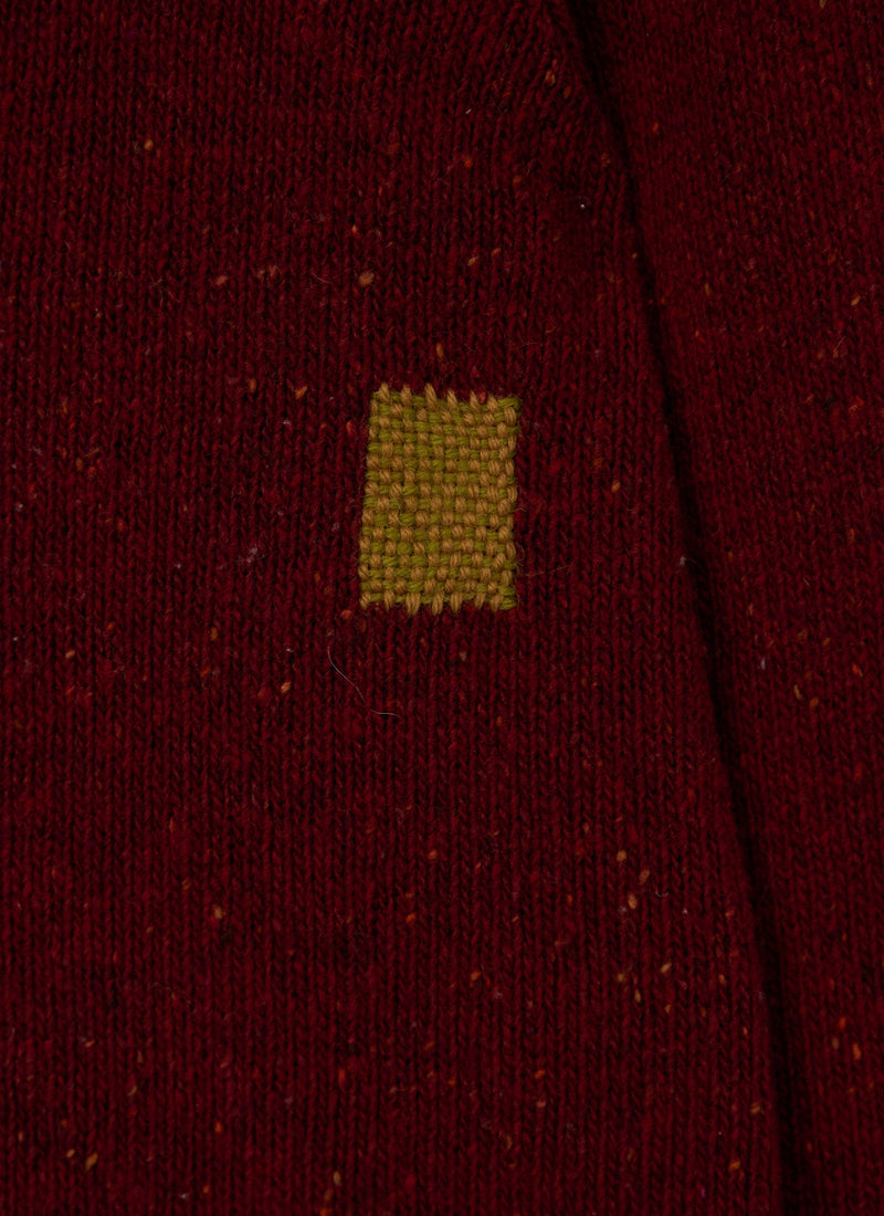 Renewed Donegal Wool Round Collar Cardigan Size S (11) | Russet