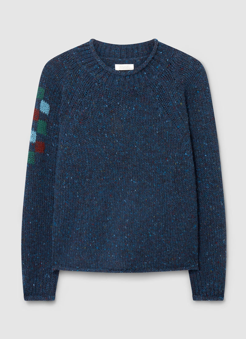 Renewed Donegal Wool Easy Sweater Size S | Midnight