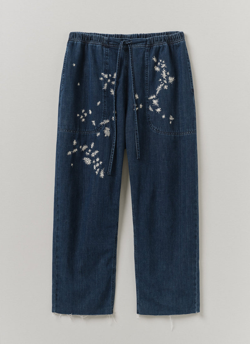 Renewed Suki Panelled Denim Trousers by Meta Struycken Size L (60) | Indigo