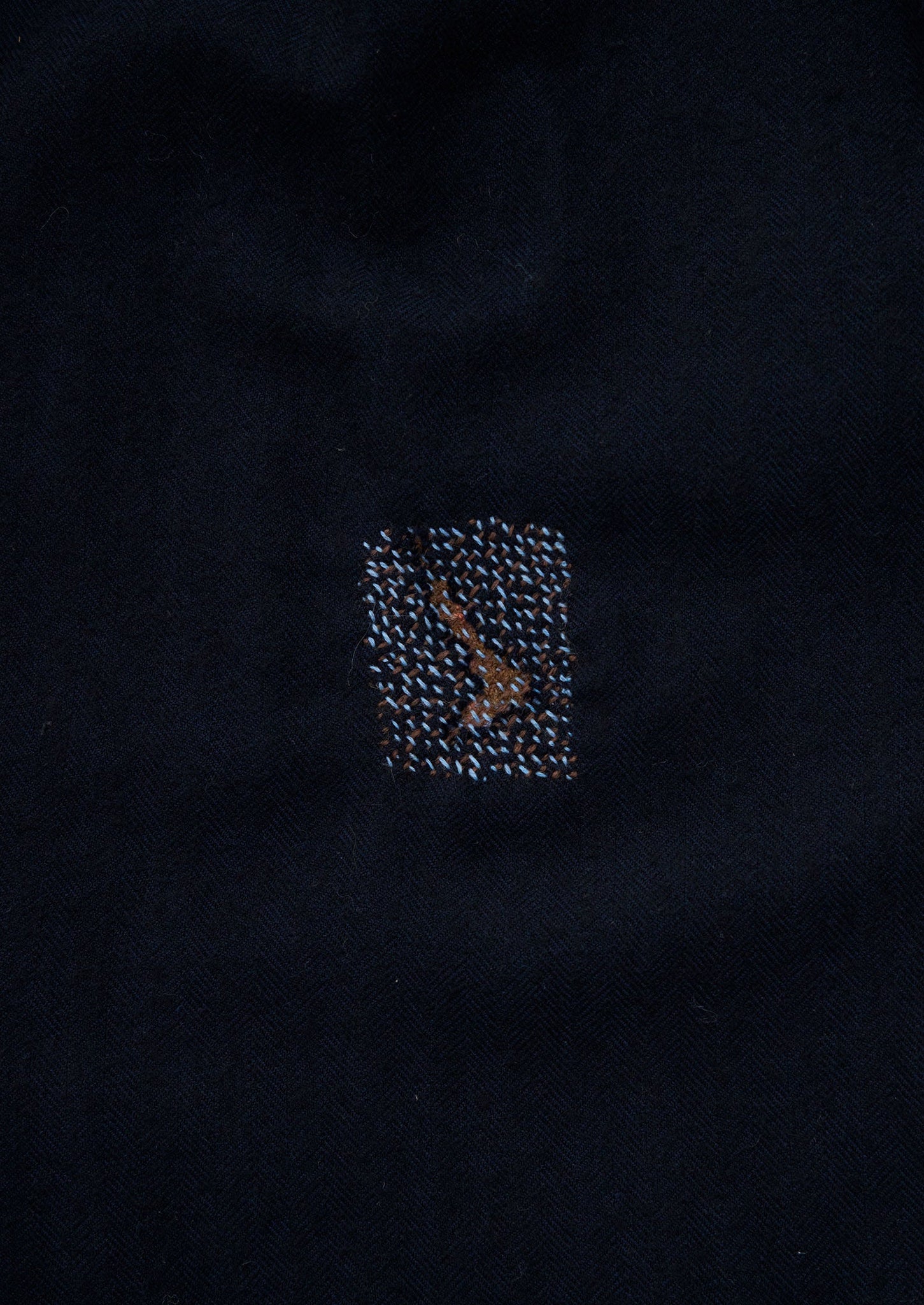 Renewed Cotton Wool Herringbone Pull on Trousers Size XS (53) | Dark Navy