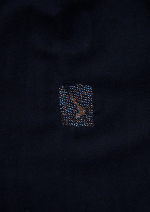 Renewed Cotton Wool Herringbone Pull on Trousers Size XS (53) | Dark Navy