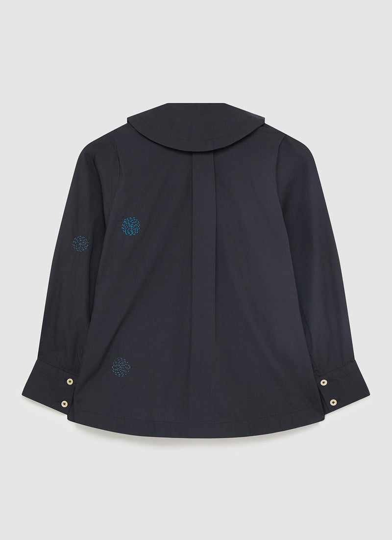 Renewed Dropped Collar Organic Poplin Shirt Size 8 | Slate